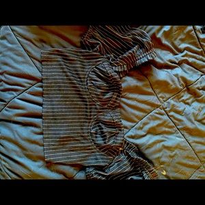 Black with white stripy crop top